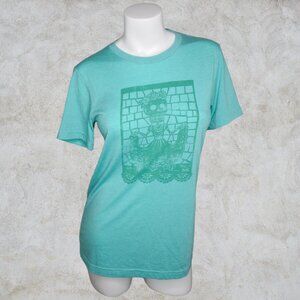 Crash Skeleton Dancer Tri-Blend Semi Sheer Lightweight Turquoise Graphic Tee